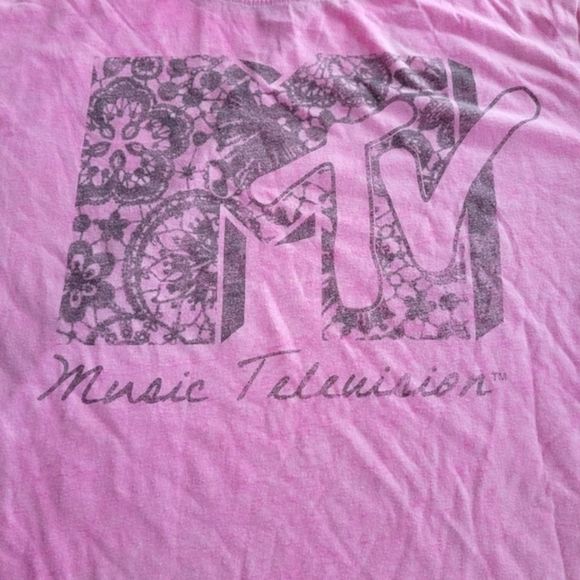 MTV Pink Tie Dye Graphic Tee Top - Picture 2 of 4